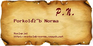 Porkoláb Norma névjegykártya
